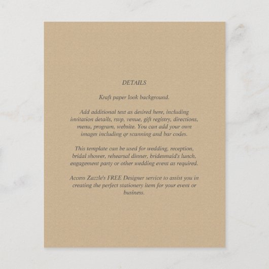 Rustiek budget Vintage bruiloft Flyer (Achterkant)