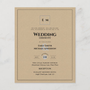 Rustiek budget Vintage bruiloft Flyer