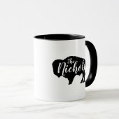 Rustiek Buffalo familie Monogram Mok (Voorkant rechts)