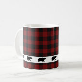 Rustiek Buffalo Plaid Grizzly Beer Koffiemok (Voorkant links)