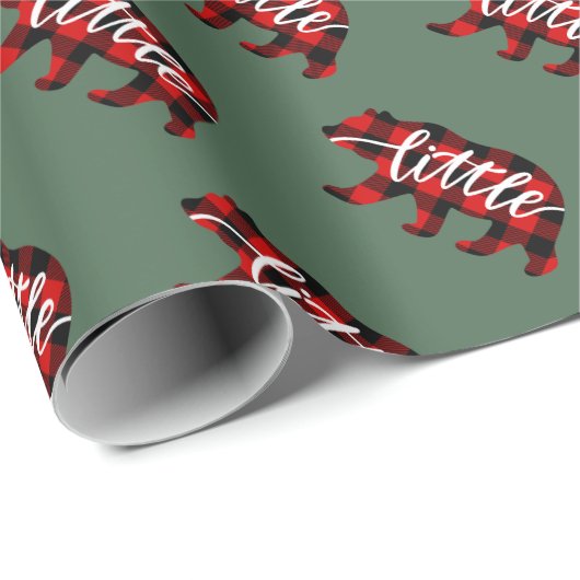 Rustiek Buffalo Plaid Kerst Wrapping Papier (Rol Hoek)
