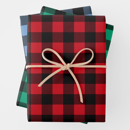 Rustiek Buffalo Plaid Patroon Inpakpapier Vel (In situ)