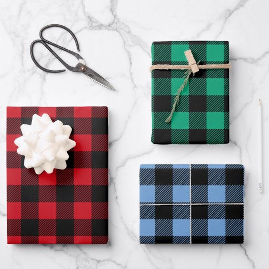 Rustiek Buffalo Plaid Patroon Inpakpapier Vel (Voorkant)
