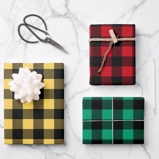Rustiek Buffalo Plaid Patroon Inpakpapier Vel (Voorkant)