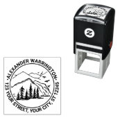 Rustiek Buiten: Bergen Bomen Naam Adres #2 Zelfinktende Stempel (In situ)