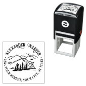 Rustiek Buiten: Bergen Bomen Naam Adres Zelfinktende Stempel (In situ)