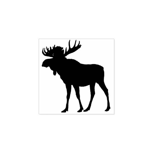 Rustiek Bull Moose Silhouet Rubberstempel (Afrduk)