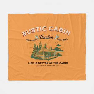 Rustiek Cabin Life is beter in de cabine Fleece Deken