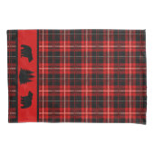 Rustiek Cabin Rood Plaid Zwart Beer Kussensloop (Voorkant)