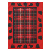 Rustiek Cabin Rood Plaid Zwart Beer Tafelkleed (Voorkant)