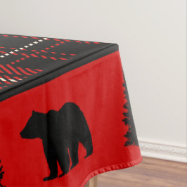 Rustiek Cabin Rood Plaid Zwart Beer Tafelkleed
