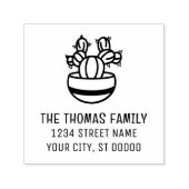 Rustiek Cactus Plant in Pot #3 Naam Adres Zelfinktende Stempel (Design)