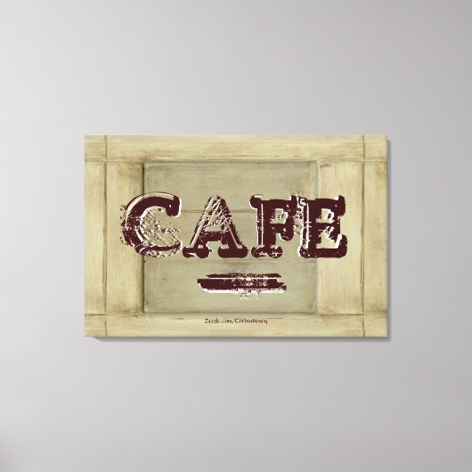 Rustiek Cafe Keuken Canvas Print - Verouderde verf (Voorkant)
