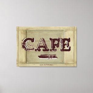 Rustiek Cafe Keuken Canvas Print - Verouderde verf