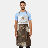 Rustiek Café Koffiedrinkers op Hout Schort (Gedragen)