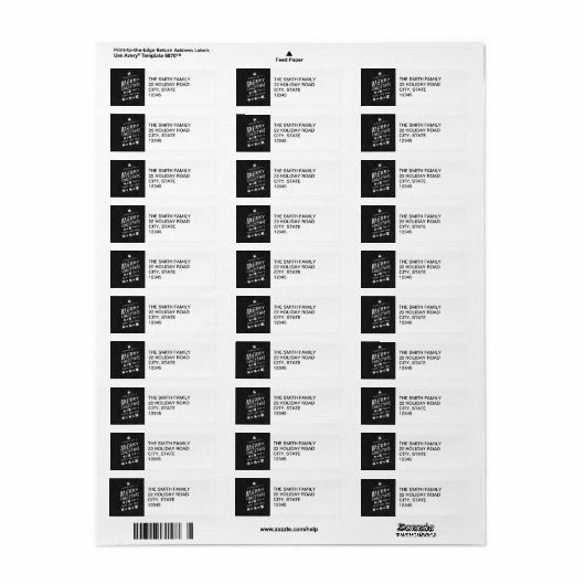 RUSTIEK CHALKBOARD VAKANTIEADRES LABEL (Full Sheet)