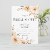 Rustiek Champagne Crème Bloemen Vrijgezellenfeest Kaart (Staand voorkant)