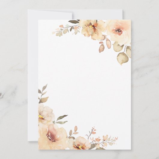 Rustiek Champagne Crème Bloemen Vrijgezellenfeest Kaart (Achterkant)