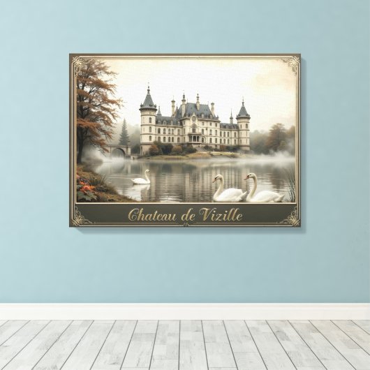 Rustiek Château de Vizille  Frans Kasteel Canvas Afdruk (Insitu (Houten vloer))
