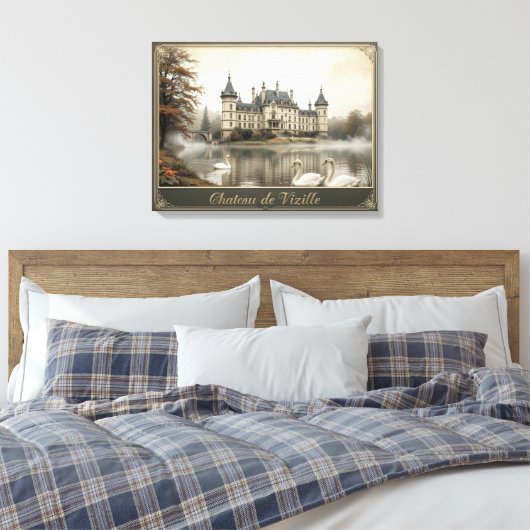 Rustiek Château de Vizille Frans Kasteel Canvas Afdruk (Insitu (Slaapkamer))