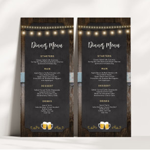 Rustiek Cheers en Beers 4x9 Diner Menu