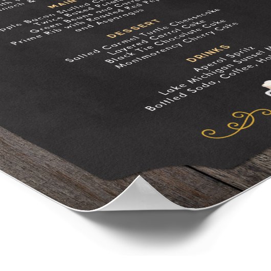 Rustiek Cheers en bieren thema 8x10 Diner Menu Poster (Hoek)