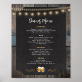 Rustiek Cheers en bieren thema 8x10 Diner Menu Poster (Voorkant)