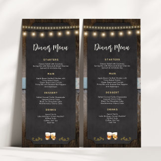 Rustiek Cheers Whiskey Shot Thema 4x9 Diner Menu