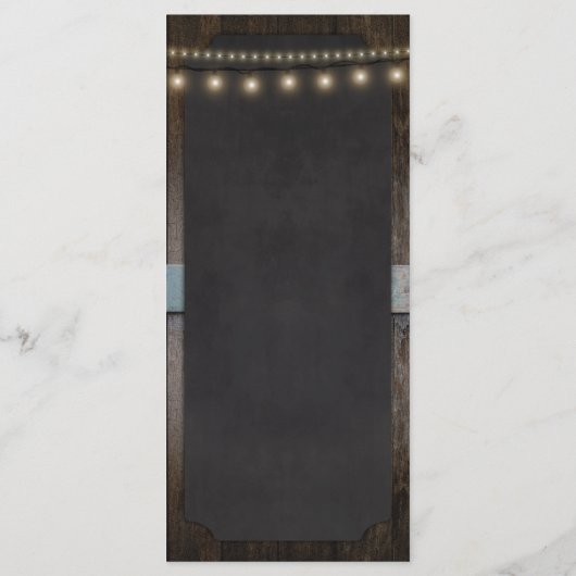 Rustiek Cheers Whiskey Shot Thema 4x9 Diner Menu (Achterkant)