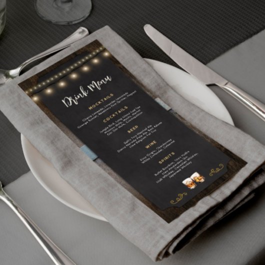 Rustiek Cheers Whiskey Shot Thema 4x9 Drink Menu