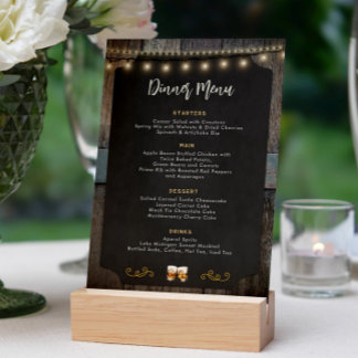 Rustiek Cheers Whiskey Shot Thema 5x7 Diner Menu