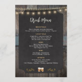 Rustiek Cheers Whiskey Shot Thema 5x7 Drink Menu (Voorkant)