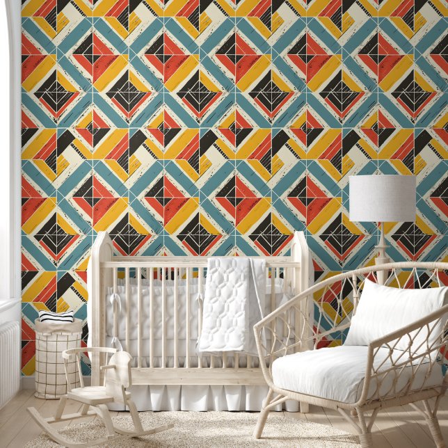 rustiek chevron mozaïek behang (Kinderen)