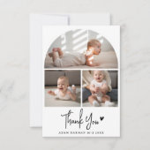 Rustiek Chic Baby shower Dank u Foto Bedankkaart (Voorkant)
