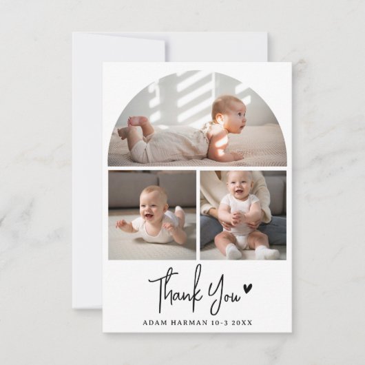 Rustiek Chic Baby shower Dank u Foto Bedankkaart (Voorkant)