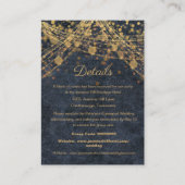 Rustiek Chic Blauw Goud Wedding Details Informatiekaartje (Voorkant)
