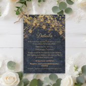 Rustiek Chic Blauw Goud Wedding Details Informatiekaartje