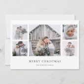 Rustiek Chic | Eenvoudig Minimaal Kerst Foto Raste Feestdagenkaart (Voorkant)