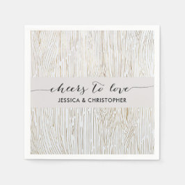 Rustiek Chic Gold Wood Grain Party Servetten