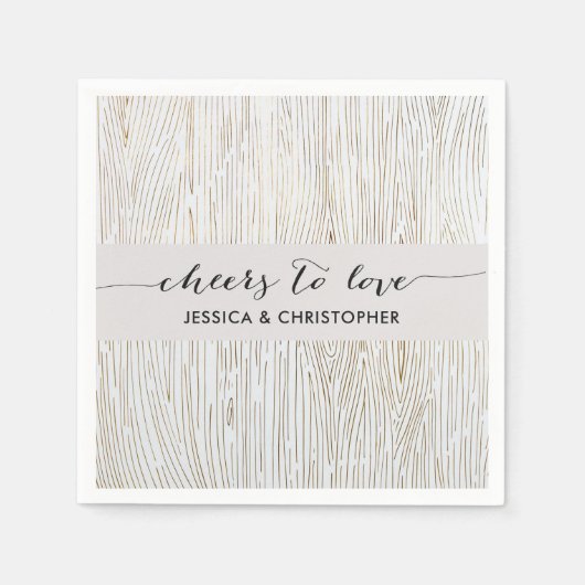 Rustiek Chic Gold Wood Grain Party Servetten (Voorkant)