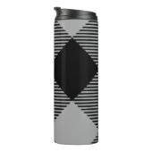 Rustiek Chic Grijs & Wit Plaid Thermosbeker (Geroteerd rechts)