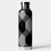 Rustiek Chic Grijs & Wit Plaid Waterfles (Links)