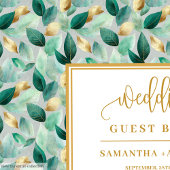 Rustiek Chic Hunter Green en Goud gastenboek