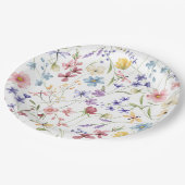 Rustiek Chic Kleurrijke Wildflowers Party Papieren Bordje (Gekanteld)