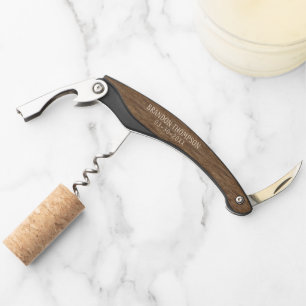 Rustiek Chic Medium Taupe Bruin Hout Grain Patroon Kurkentrekker