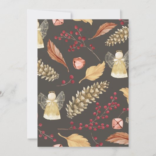 Rustiek Chic Natuurlijk Kerstdiner Kaart (Achterkant)