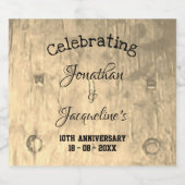 Rustiek Chic Paar Elegante bruiloft Jubileum Sparkling Wijnetiket (Enkel label)