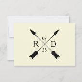 Rustiek chic | Pijl aangepast | RSVP-kaart RSVP Kaartje (Achterkant)