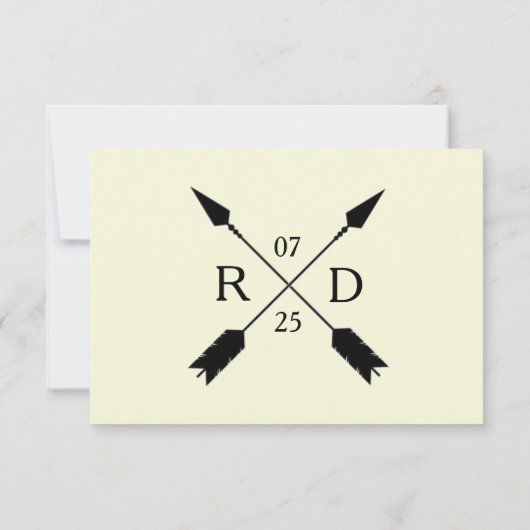 Rustiek chic | Pijl aangepast | RSVP-kaart RSVP Kaartje (Achterkant)