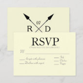 Rustiek chic | Pijl aangepast | RSVP-kaart RSVP Kaartje (Voorkant / Achterkant)